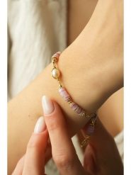 Pierres delicates Bransoletka w kolorze białym z perłami i ametystami rozmiar: onesize. Różowe bransoletki damskie Pierres delicates, z mosiądzu. Za 52.99 zł.