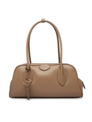 Calvin Klein Torebka Emblem Trio Shoulder Bag LV04F3369G Beżowy. Brązowe torebki klasyczne damskie Calvin Klein, ze skóry, bez dodatków. Za 649.99 zł.