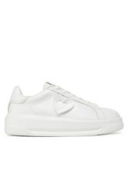 LOVE MOSCHINO Sneakersy JA15545G0MIA410A Biały. Białe obuwie sportowe damskie Love Moschino, ze skóry, bez zapięcia. Za 569.99 zł.
