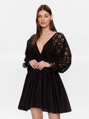 Iconique Sukienka letnia IC23 019 Czarny Regular Fit. Czarne sukienki damskie Iconique, bez wzorów, z bawełny, bez ramiączek. Za 479.99 zł.