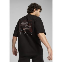 Koszulka unisex z grafiką PUMA x HYROX PUMA Black. Czarne bluzki damskie Puma, m, bez wzorów, bez kołnierzyka, bez ramiączek. W wyprzedaży za 154.00 zł.