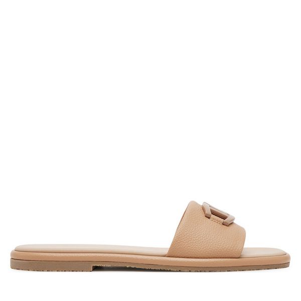 Klapki Aigner. Brązowe klapki damskie Aigner, bez wzorów, bez obcasa, bez zapięcia. Za 759.99 zł.