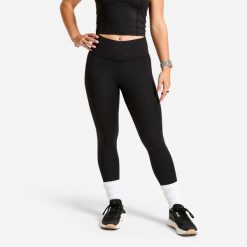 Legginsy sportowe damskie Domyos wysoki stan. Niebieskie legginsy damskie DOMYOS, l, bez wzorów, z lycry, z podwyższonym stanem, na fitness i siłownię. Za 119.99 zł.