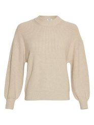 MOSS COPENHAGEN Sweter w kolorze beżowym rozmiar: L/XL. Brązowe swetry klasyczne damskie Moss Copenhagen, l, z wiskozy, bez kołnierzyka. Za 175.67 zł.