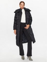 Guess Płaszcz zimowy W3BL41 WFSW2 Czarny Regular Fit. Czarne płaszcze damskie Guess, na zimę, xl, z aplikacjami, z syntetyku, bez kaptura. Za 969.99 zł.