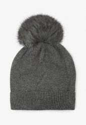Ciemnoszara Czapka z Kaszmirem i Bawełną Windy Time. Szare czapki damskie Renee, bez wzorów, z bawełny. Za 44.99 zł.