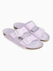 Sunbay Klapki "Trefle" w kolorze fioletowym rozmiar: 40. Różowe klapki damskie Sunbay, bez wzorów, z otwartym noskiem, bez obcasa, bez zapięcia. Za 139.95 zł.