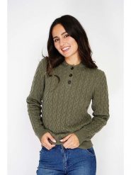 C& Jo Sweter w kolorze khaki rozmiar: 40. Brązowe swetry klasyczne damskie C& Jo, bez kołnierzyka. Za 152.99 zł.