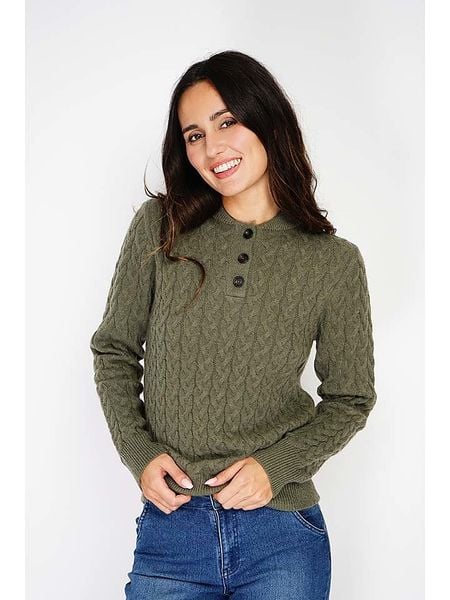 C& Jo Sweter w kolorze khaki rozmiar: 40. Brązowe swetry klasyczne damskie C& Jo, bez kołnierzyka. Za 152.99 zł.