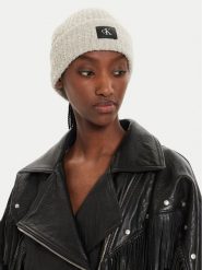 Calvin Klein Czapka Hardware K60K612652 Beżowy. Brązowe czapki damskie Calvin Klein, na zimę, bez wzorów, z materiału. Za 209.99 zł.