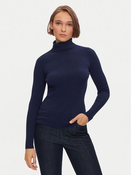 Kontatto Golf 3M0117 Granatowy Slim Fit. Niebieskie golfy damskie Kontatto, m, bez wzorów, z syntetyku, bez ramiączek. Za 169.99 zł.