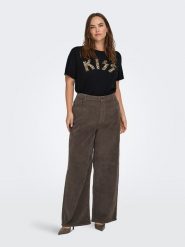 ONLY Carmakoma Koszulka w kolorze czarnym rozmiar: XS-40/42. Czarne bluzki damskie Only Carmakoma, xs, bez wzorów, z bawełny, bez kołnierzyka, bez ramiączek. Za 69.99 zł.