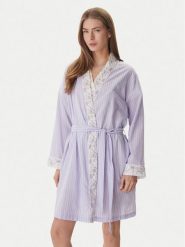 LAUREN RALPH LAUREN Szlafrok ILN42497 Fioletowy. Fioletowe szlafroki damskie Lauren Ralph Lauren, bez wzorów, z bawełny, bez kaptura. Za 439.99 zł.
