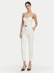 Elisabetta Franchi Kombinezon TU-039-51E2 Biały Regular Fit. Białe sukienki damskie Elisabetta Franchi, bez wzorów, z syntetyku, bez ramiączek. Za 2,239.00 zł.