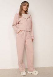 Różowy Klasyczny Komplet Dresowy Spodnie i Rozsuwana Bluza z Kapturem Minerena. Czerwone bluzy damskie Born2be, l, bez wzorów, z dresówki, z kapturem. Za 179.99 zł.