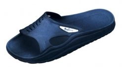 Beco unisex klapki saunowe granatowe. Czarne klapki damskie 47 Brand, bez wzorów, z materiału, bez obcasa, bez zapięcia. Za 186.99 zł.