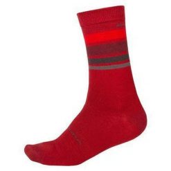 Skarpety Endura BaaBaa Merino Stripe. Czerwone skarpetki damskie ENDURA, bez wzorów. Za 59.99 zł.