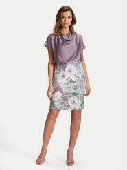 Swing Sukienka koktajlowa 5AH14400 Fioletowy Regular Fit. Fioletowe sukienki damskie Swing, bez wzorów, z syntetyku, wizytowe, bez ramiączek. Za 359.99 zł.