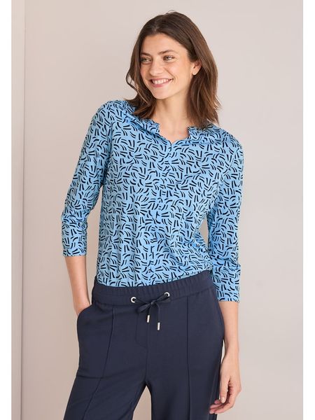 Cecil Bluzka w kolorze błękitnym rozmiar: XL. Niebieskie bluzki damskie Cecil, xl, bez wzorów, bez kołnierzyka, bez ramiączek. Za 87.81 zł.