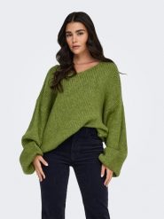 JDY Sweter w kolorze oliwkowym rozmiar: M. Brązowe swetry klasyczne damskie JDY, m, bez kołnierzyka. Za 129.95 zł.
