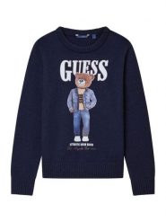 Guess Sweter L6RR04 Z2ZK2 Granatowy Regular Fit. Niebieskie swetry chłopięce Guess, z syntetyku, bez kołnierzyka. Za 269.99 zł.