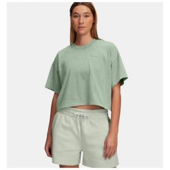 T-Shirt Damski Under Armour Koszulka Sportowa. Zielone koszulki sportowe damskie Under Armour, bez wzorów, bez ramiączek, do biegania. Za 189.99 zł.