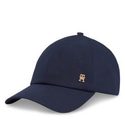 Czapka z daszkiem Tommy Hilfiger. Niebieskie czapki z daszkiem damskie Tommy Hilfiger, bez wzorów. Za 119.99 zł.