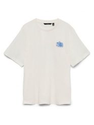 Vero Moda Koszulka w kolorze białym rozmiar: L. Białe bluzki damskie Vero Moda, l, bez wzorów, z bawełny, bez kołnierzyka, bez ramiączek. Za 84.60 zł.