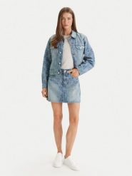 Calvin Klein Jeans Kurtka jeansowa LV047F677G Niebieski Regular Fit. Niebieskie kurtki damskie Calvin Klein Jeans, s, bez wzorów, z bawełny, bez kaptura. Za 629.99 zł.