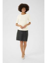 CULTURE Koszulka w kolorze kremowym rozmiar: XS. Brązowe koszulki damskie Culture, xs, bez wzorów, bez kołnierzyka, bez ramiączek. Za 74.28 zł.