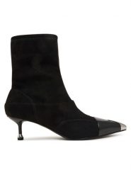 Liu Jo Botki Deva 19 SF6009 TX562 Czarny. Czarne botki damskie Liu Jo, z materiału, bez obcasa, na szpilce, bez zapięcia. Za 834.99 zł.