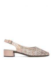 Rieker Czółenka CEO-47078-90 Złoty. Żółte czółenka damskie Rieker, bez wzorów, ze skóry, bez obcasa. Za 319.99 zł.