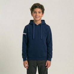 Junior Bluza Spalato z kapturem Niebieska. Niebieskie bluzy damskie LEGEA, xs, bez wzorów, z bawełny, z kapturem. Za 180.00 zł.
