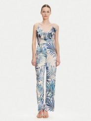 Guess Kombinezon W5GD72 KBAC2 Niebieski Regular Fit. Niebieskie sukienki damskie Guess, z aplikacjami, z syntetyku, bez ramiączek. Za 389.99 zł.