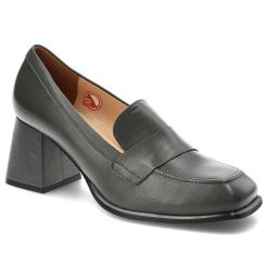 Szare Półbuty Armodo Damskie Eleganckie Buty. Szare półbuty damskie Armodo, bez wzorów, ze skóry, bez obcasa, na obcasie, bez zapięcia. Za 299.00 zł.