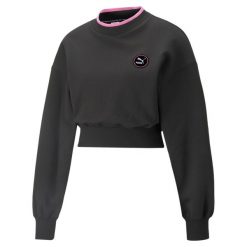 Bluza dresowa damska Puma SWXP CREW. Czarne bluzy damskie Puma, m, bez wzorów, z dresówki, bez kaptura. Za 259.00 zł.