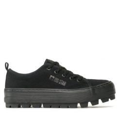 Tenisówki Big Star Shoes. Czarne trampki damskie BIG STAR SHOES, bez wzorów, bez zapięcia. Za 119.99 zł.