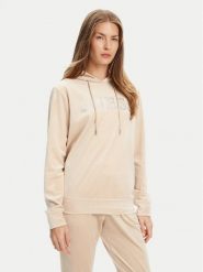 Guess Bluza V4RQ25 K0232 Beżowy Regular Fit. Brązowe bluzy damskie Guess, xs, z aplikacjami, z syntetyku, bez kaptura. Za 259.99 zł.