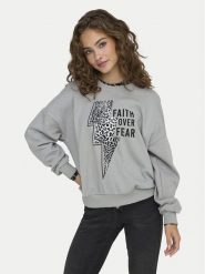 ONLY Bluza Runa 15313683 Szary Regular Fit. Szare bluzy damskie Only, xs, bez wzorów, z bawełny, bez kaptura. Za 59.99 zł.