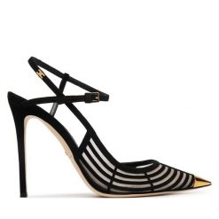 Szpilki Elisabetta Franchi. Czarne szpilki damskie Elisabetta Franchi, bez wzorów, bez obcasa, na szpilce, bez zapięcia. Za 3,149.00 zł.