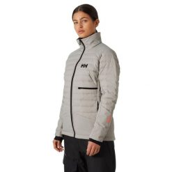 Kurtka narciarska damska Helly Hansen Lifaloft Down. Szare kurtki damskie Helly Hansen, na zimę, bez wzorów, z puchu, bez kaptura. Za 1,165.25 zł.