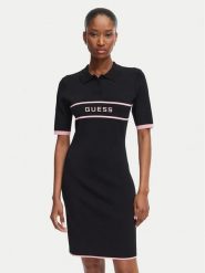Guess Sukienka codzienna G6YK40 Z1082 Czarny Slim Fit. Czarne sukienki damskie Guess, z aplikacjami, z wiskozy, bez ramiączek. Za 394.99 zł.