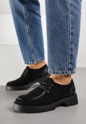 Czarne Sznurowane Półbuty Mokasyny w Żeglarskim Stylu Charnys. Czarne mokasyny damskie Born2be, z jeansu, bez obcasa. Za 119.99 zł.