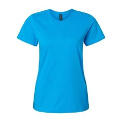 Damska Koszulka Softstyle O Średniej Grubości. Niebieskie bluzki damskie GILDAN, xl, bez wzorów, bez kołnierzyka, bez ramiączek. Za 44.99 zł.