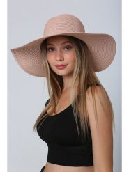 Lucky Bees Kapelusz przeciwsłoneczny w kolorze jasnoróżowym rozmiar: onesize. Różowe kapelusze damskie Lucky Bees, bez wzorów, z materiału. Za 73.99 zł.