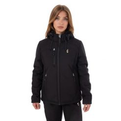 Kurtka turystyczna damska NALEG SOFTSHELL wodoodporna. Czarne kurtki damskie Aulp, na jesień, l, bez wzorów, z elastanu, bez kaptura. Za 659.99 zł.
