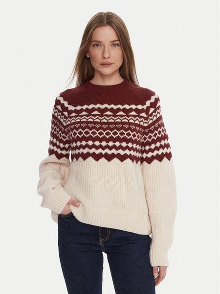 Barbour Sweter LKN1684MI11 Écru Regular Fit. Swetry klasyczne damskie Barbour, z wełny, bez kołnierzyka. Za 389.99 zł.