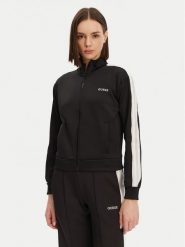 Guess Bluza V5GQ18 KCRU2 Czarny Regular Fit. Czarne bluzy damskie Guess, s, z aplikacjami, z syntetyku, bez kaptura. Za 239.99 zł.