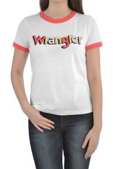 WRANGLER RINGER TEE DAMSKI T-SHIRT PARADISE PINK W7N0EVXLD 112131955. Różowe t-shirty damskie Wrangler, s, bez wzorów, bez kołnierzyka. Za 69.99 zł.