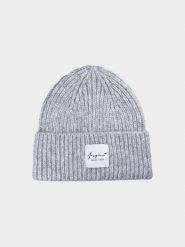 4F Czapka zimowa damska - szara M. Szare czapki damskie 4F, na zimę, bez wzorów, z materiału. W wyprzedaży za 49.99 zł.